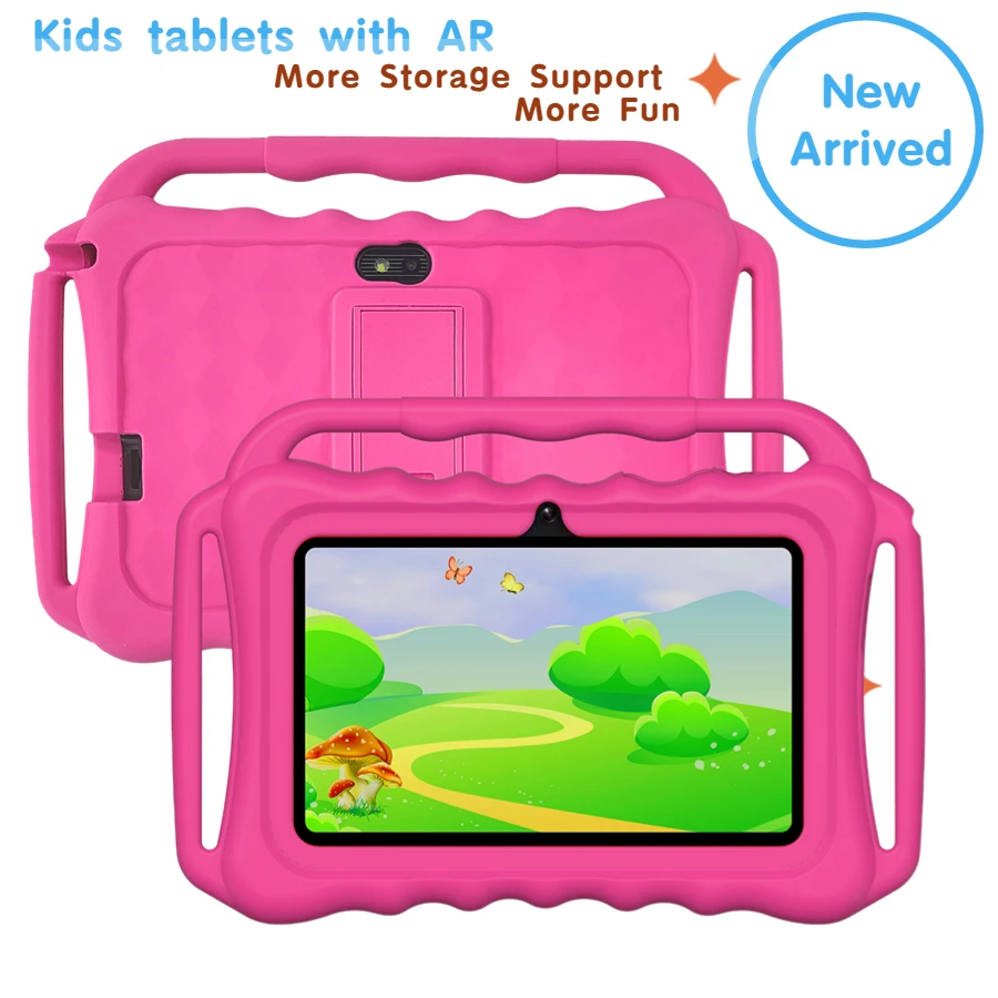 Kinder Tablet v8, Lern block 7 Zoll HD-Bildschirm, Alter 3, Kleinkind Tablet mit kostenloser Eduucation App vor installiert, 2 Kamera, Kinder sicherung