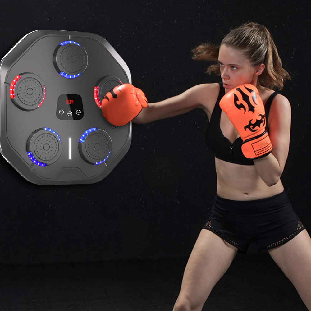 Smart Bluetooth Music Boxing Machine Wall Boxing Target LED Lighted USB Charging Sandbag Boxing Training Target Boxing Equipment