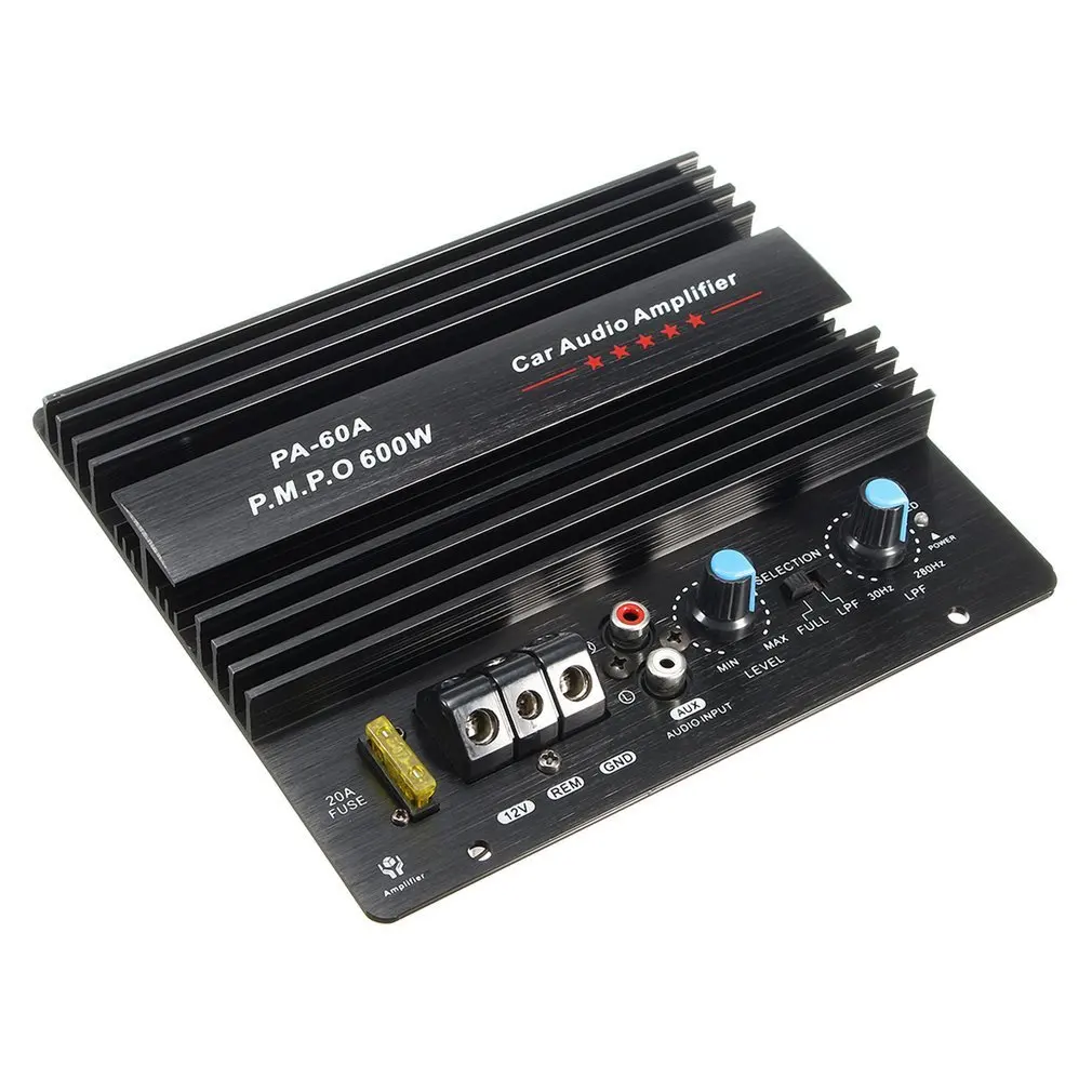 

Hot 600W PA-60A Speaker Amplifier Board Lossless Subwoofer Bass Module Durable Mono Channel 12V High Power Car Audio Accessories