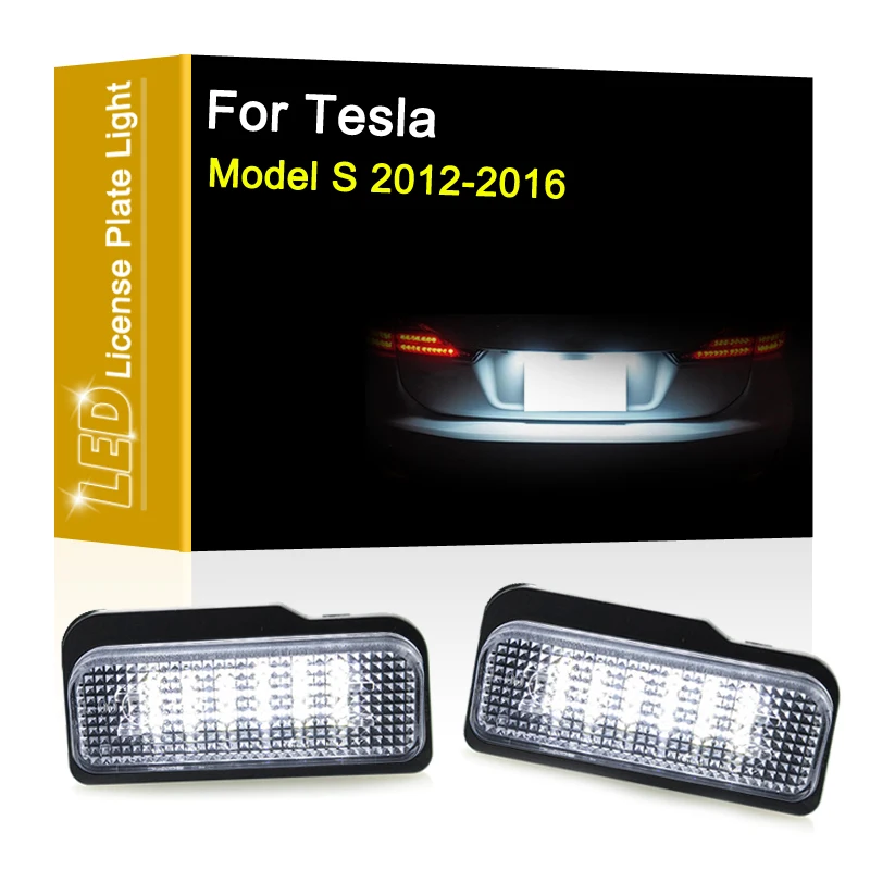 12V LED Number Plate Lamp For Tesla Model S 2012 2013 2014 2015 2016 White License Plate Light Assembly