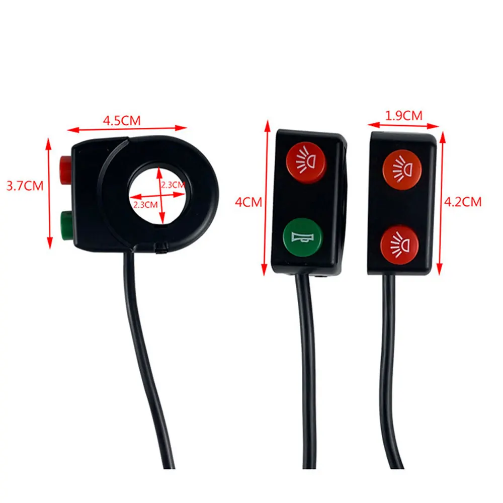 22mm Motorcycle ABS Low Beam Handlebar Switch Horn Headlight Combination Button Switches Bike Scooter Universal Headlamp Switch image 2