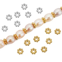 40pcs/lot 3 4 5 6mm Stainless Steel Daisy Snowflake Spacer Beads Flower Loose Bead Cap for DIY Necklace Bracelets Jewelry Making
