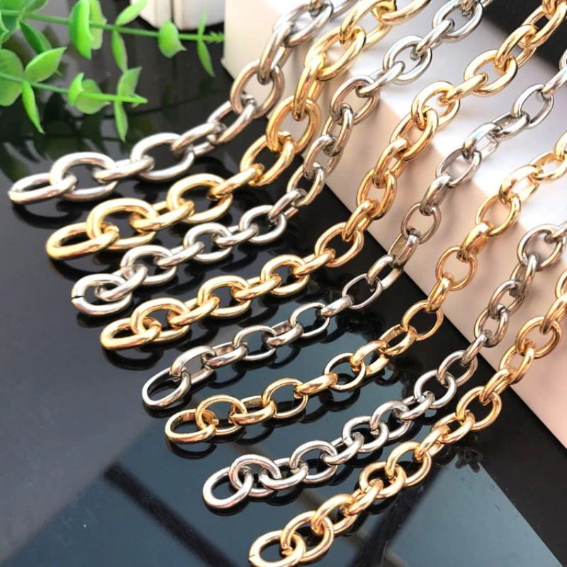 Link Chain Necklace Chain For Jewelry Making DIY Necklace Bracelet Craft Supplies Findings Decorative Bag Accessories