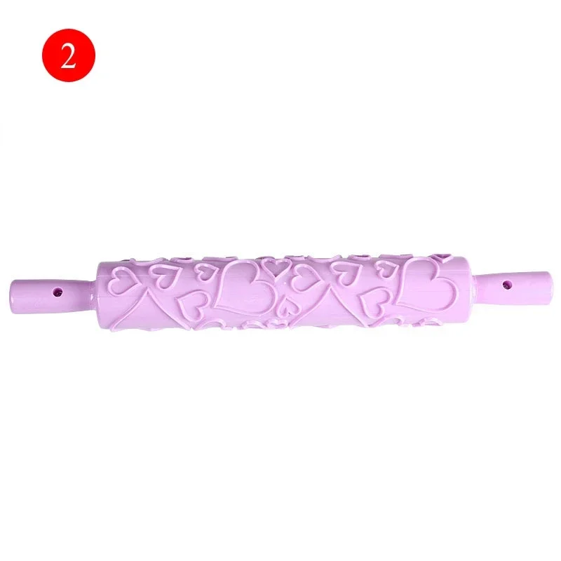 1Piece Plastic Nonstick Rolling Pin Daisy Different Patterns Baking Tools Fondant Embossed Mold Cake Decorating Hot