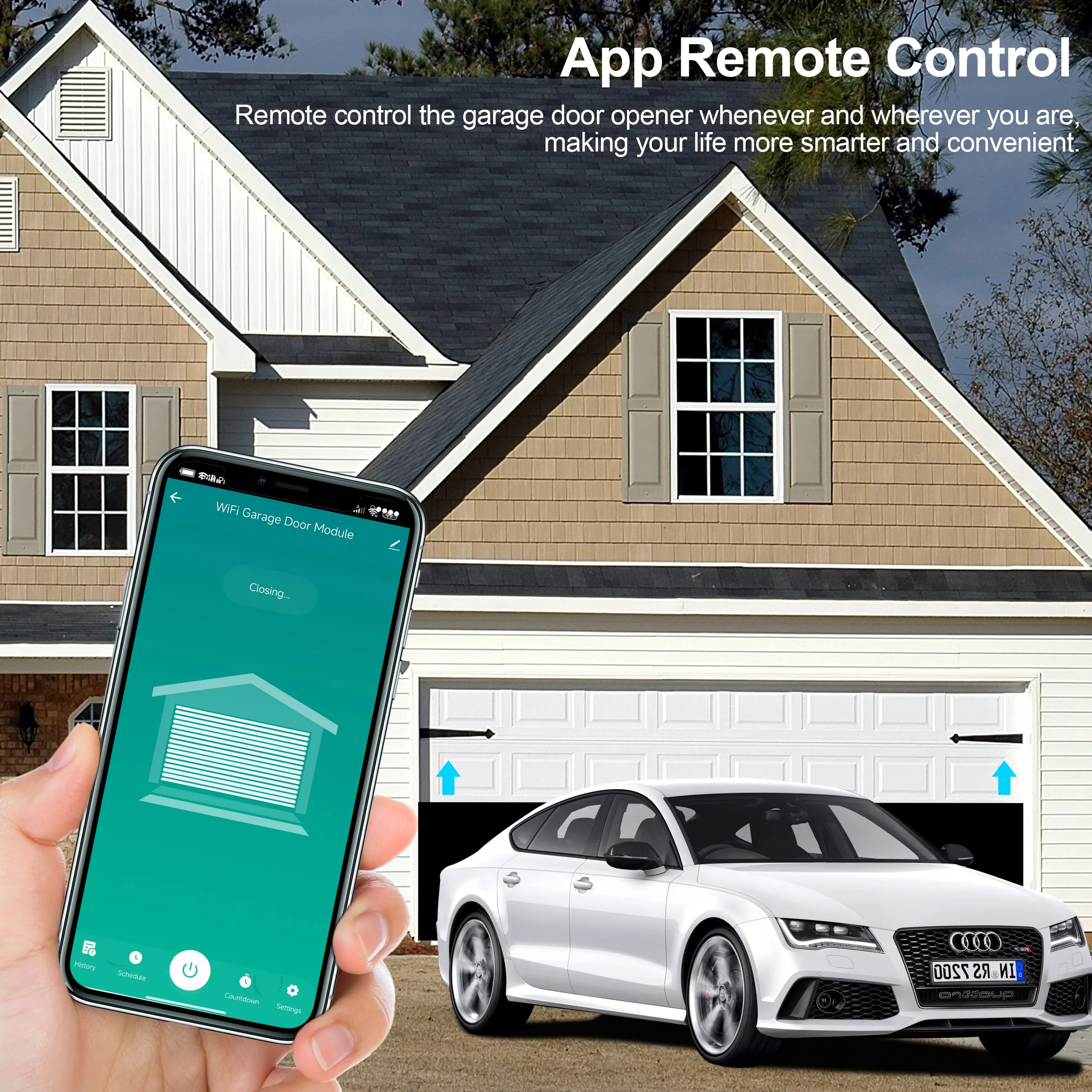 GIRIER WiFi Smart Garage Door Opener Controller Works with Alexa Google Home Assisant Alice App Remote Control No Hub Required