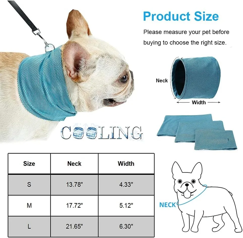 Dog Cooling Bandana Ice Pet Cooling Collar for Hiking Traveling Pet Supplies