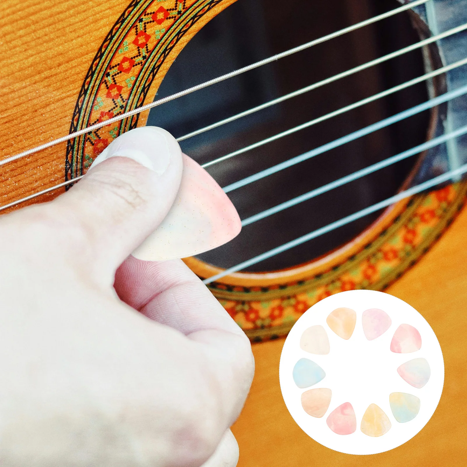 

10 Pcs Heart-shaped Guitar Pick Bass Plectrums Electric Finger Picks Accessories Resin Acoustic