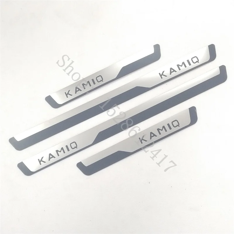 for Skoda KAMIQ 2018 2019 2020~2024 car Accessories Door sill scuff plates thresholds protector Stickers Welcome Pedal