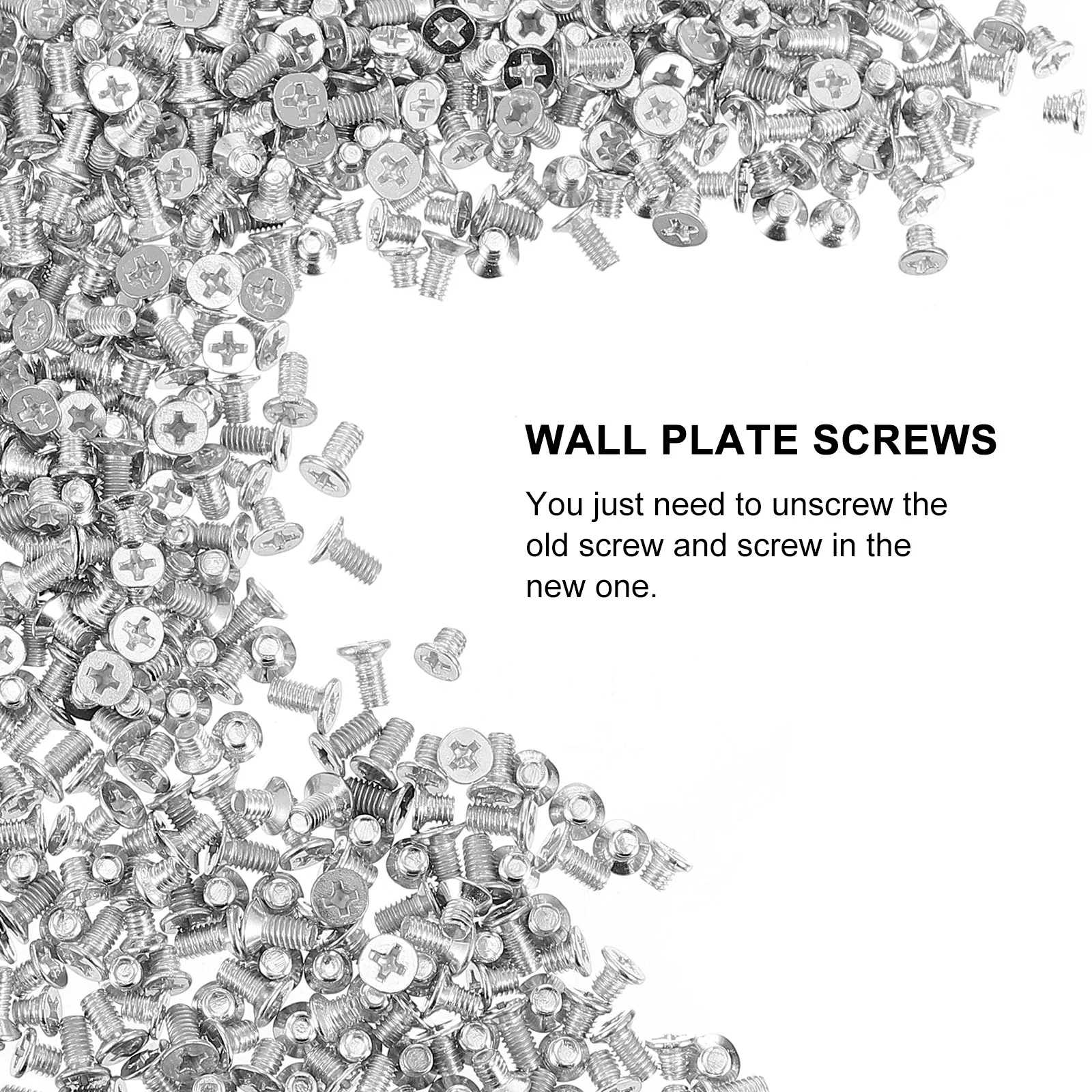 

600Pcs Threaded Outlet Screws Wall Plate Cover Screws Replacement Fixing Switch Parts Milled Slot Screw Accessory