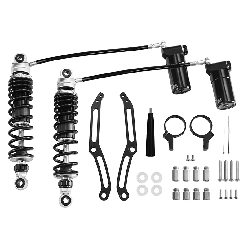 

Remote Reservoir Rear Suspension Shocks For Harley Touring 2014-2024 Electra Road Street Glide FLTRK FLTRX FLTRU