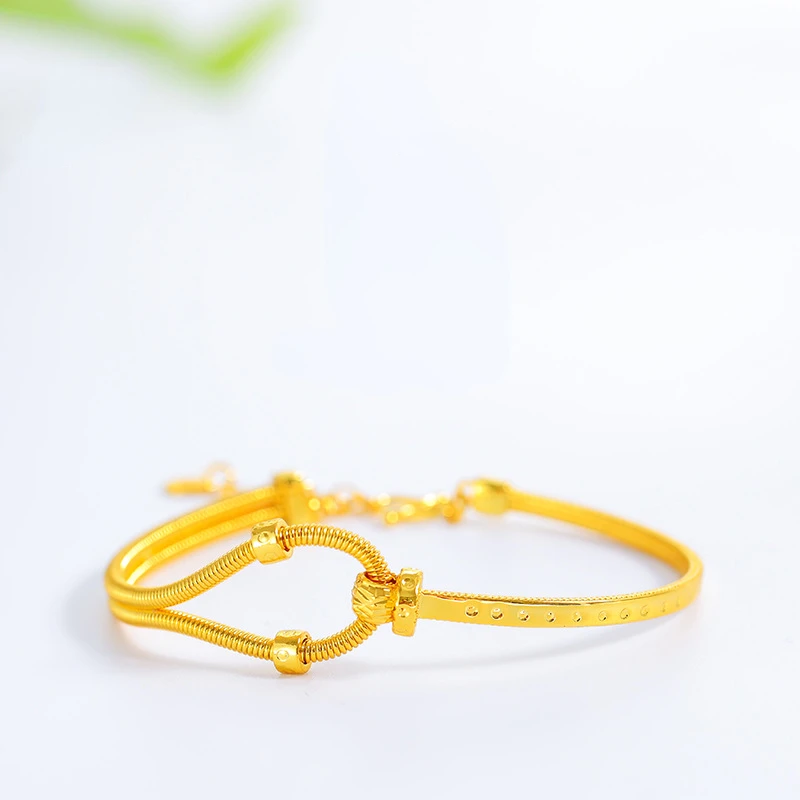 

Fashion 18 k Gold Color Bracelet Bangle for Women Classical Style Bracelet Bangle Fine Jewlery Gifts