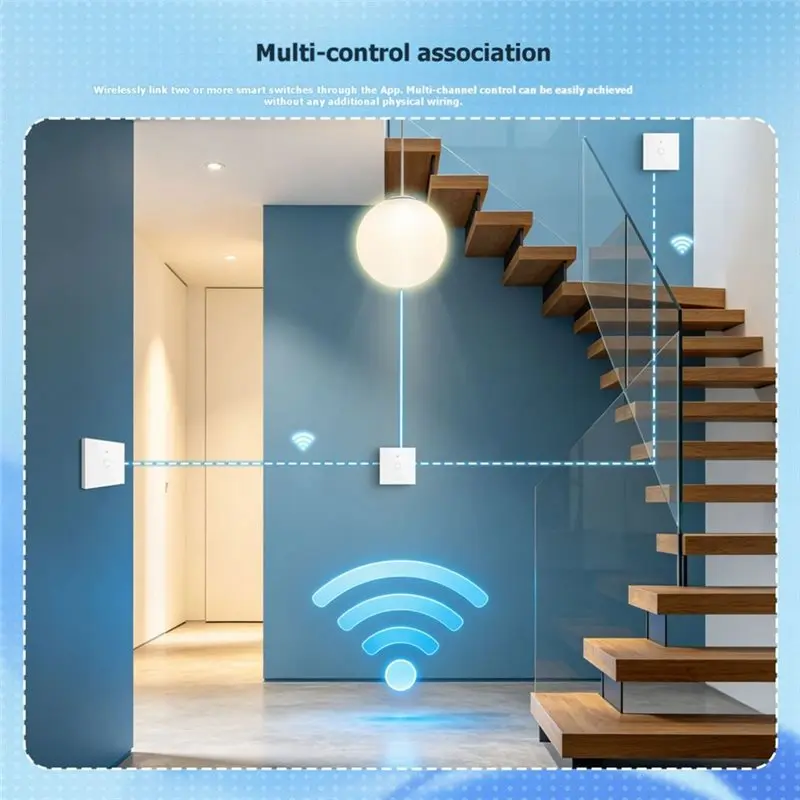 A13E-Tuya Smart Matter Light Switch Wifi 2-Way EU Standard Glass Touch Panel APP Remote Control Voice Enabled Black