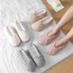 1 paar damesvloerschoenen herfst en winter warme effen kleur mode-stijl indoor home pantoffels vloersokken schattige vloersokken