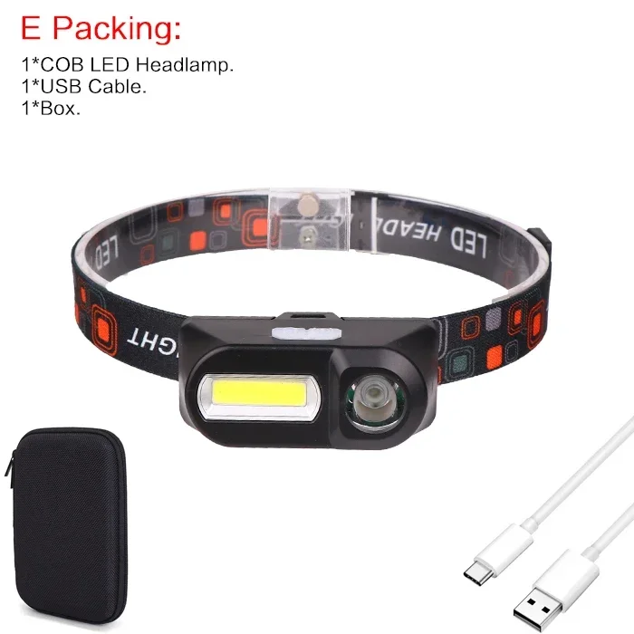 6500LM superheldere XPE + COB-koplamp 6 modi oplaadbare koplamp waterdichte hoofdlamp met 18650 batterij voor kamperen wandelen