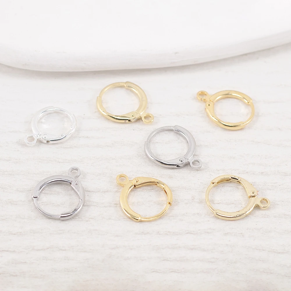 20pcs Earrings Hoop Clasps Round Circle Brass Diy Earring Findings Elegant Gold Silver Color Handmade Jewelry Gift Accessories