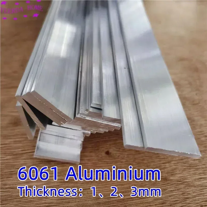 

Thin 1mm 2mm 3mm Aluminum Flat Bar 6061 Aluminium AL Sheet DIY Material Model Parts Car Frame Metal for Industry Construction