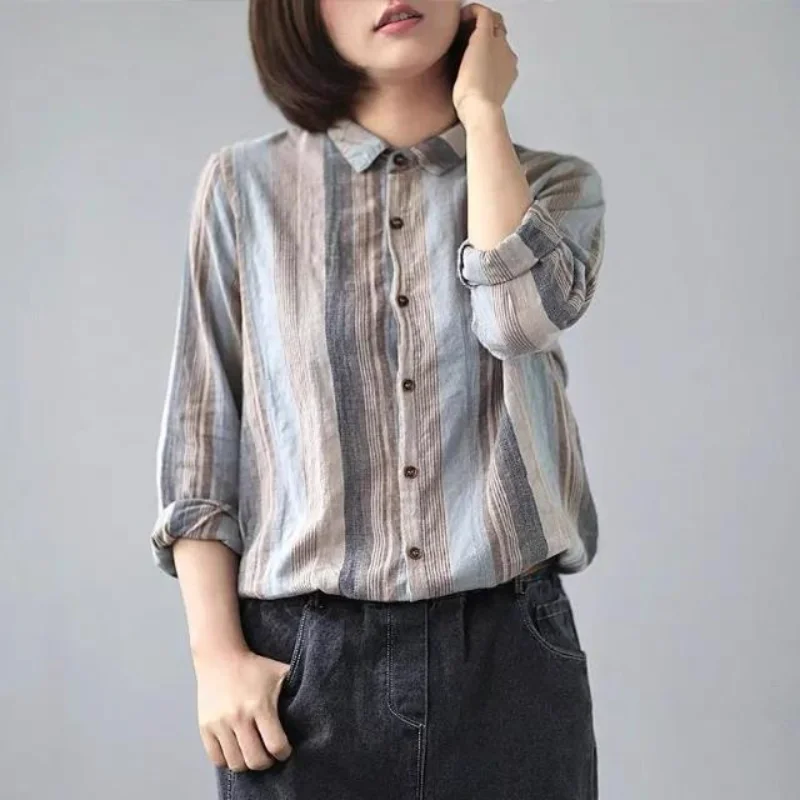 الخريف الشتاء قمصان طويلة الأكمام الملابس النسائية مزاجه تنوعا مريحة محززة موضة بسيطة الساخن بيع تنوعا