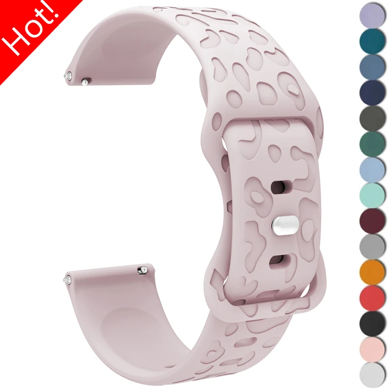 18mm 20mm 22mm Silicone Engraved Strap for Samsung Galaxy Watch 6 5 4 5Pro 6Classic Band for Huawei GT4 3Pro Bracelet for Garmin