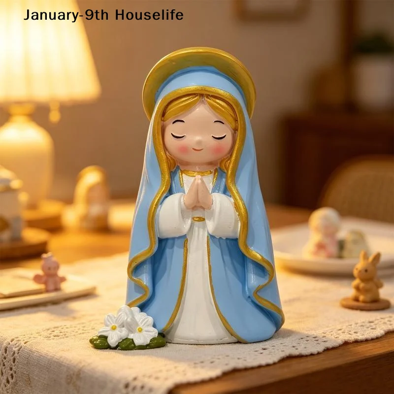 1Pc Resin Ornament Warm Lovely Home Decor Piece Suitable For Bookshelf Desktop Window Sill Decoration GiftJanuary-9th Houselife