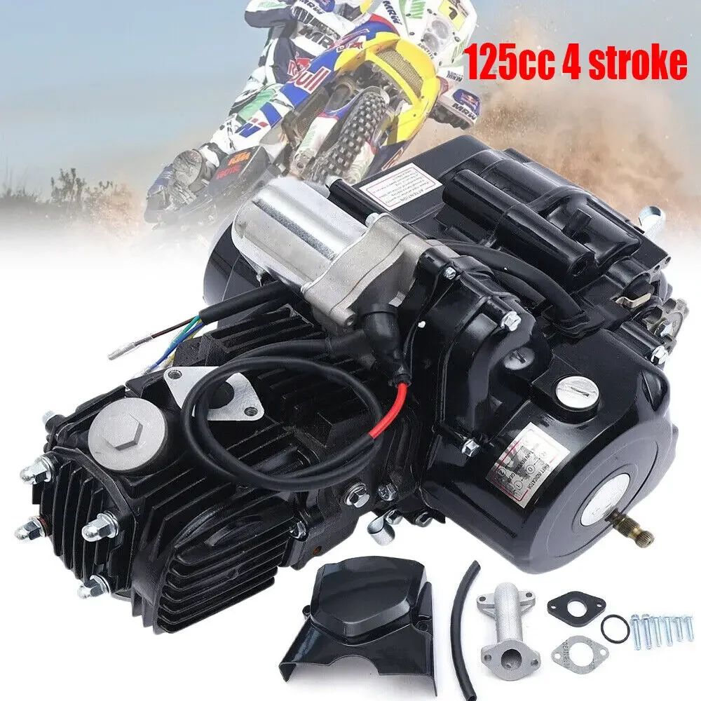 125CC 4 Stroke ATV Engine Kit Motor with Reverse Electric Start and Air Cooling CDI System For ATVs GO Karts