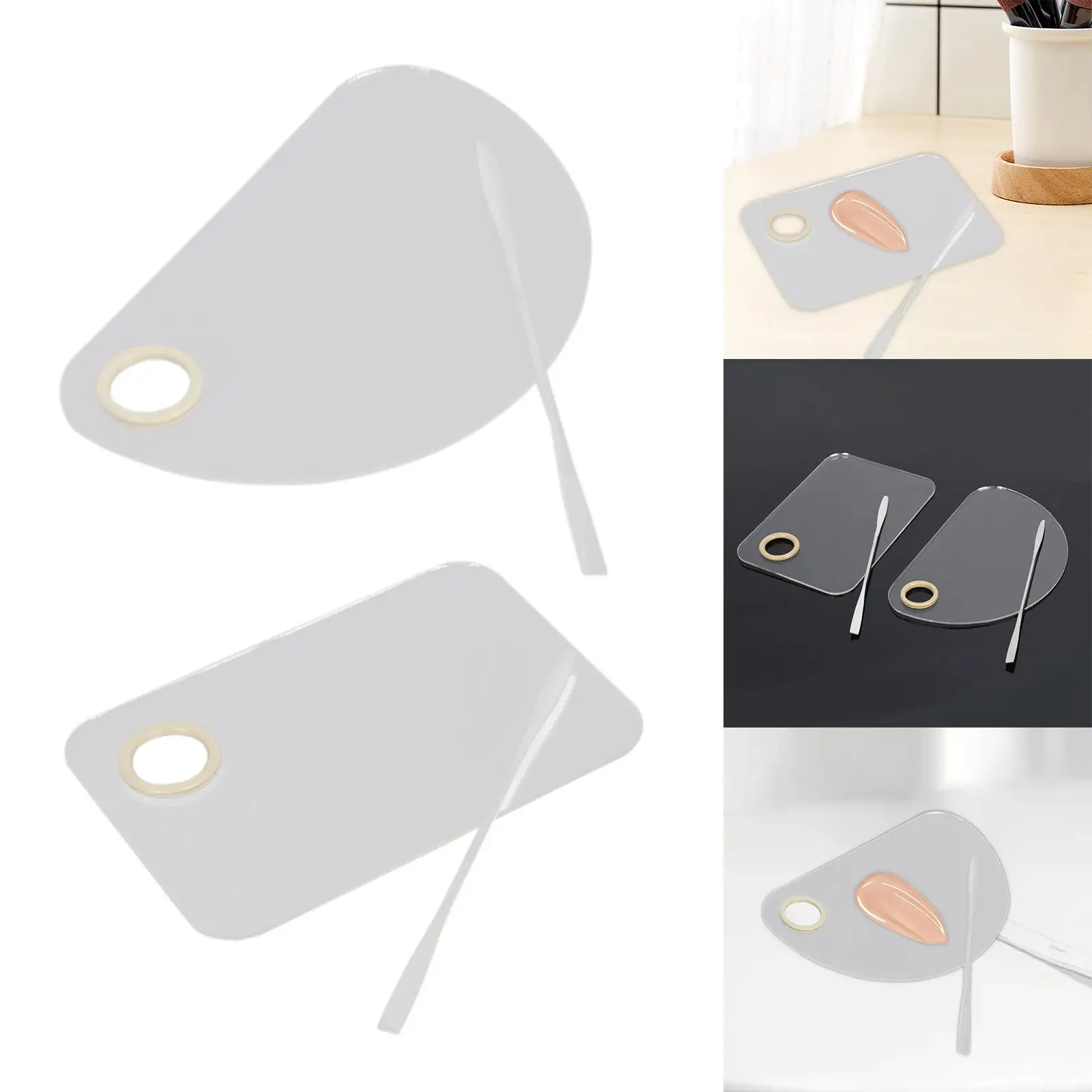 Cosmetic Mixing Palette with Stainless Steel Spatula Tool for Beauty Salon