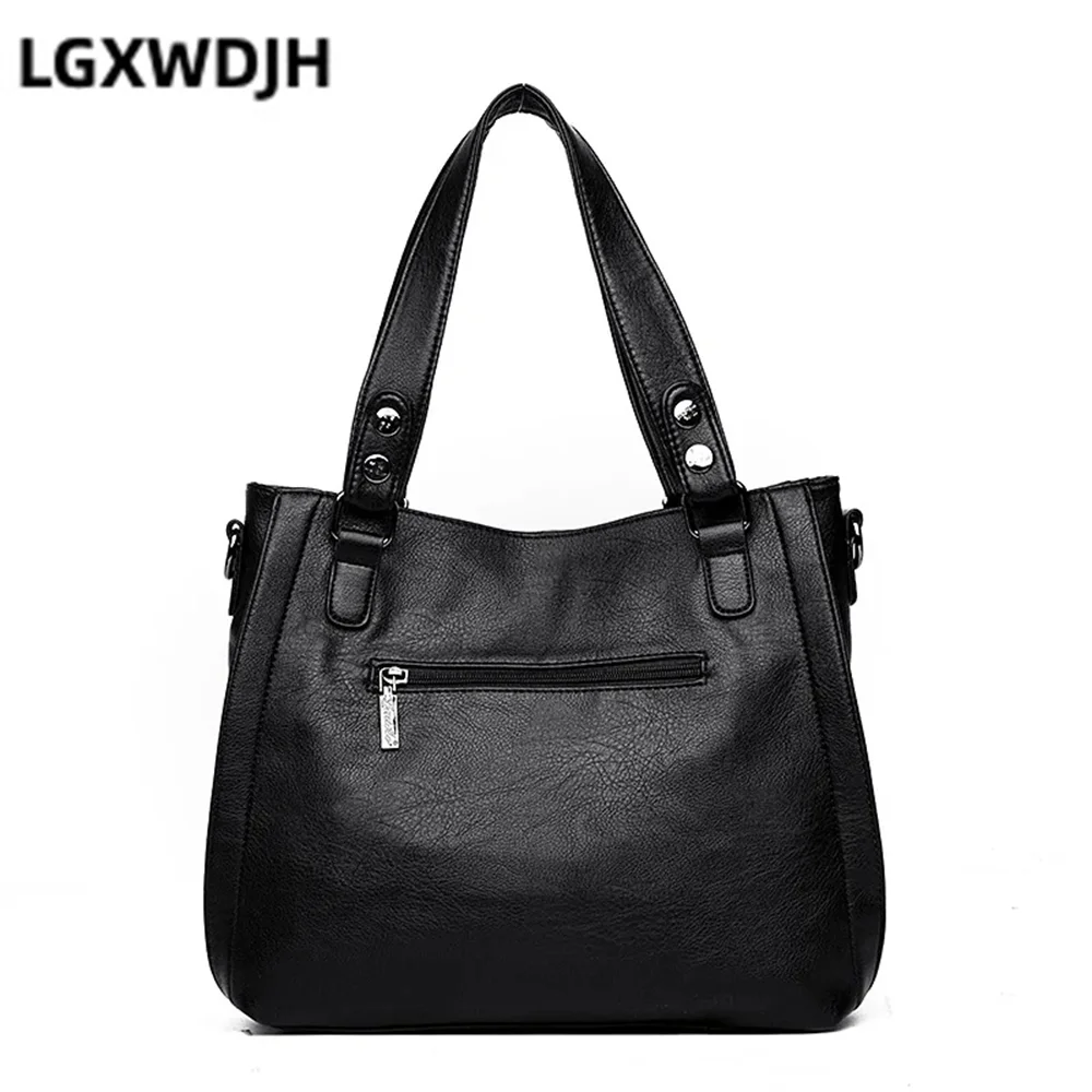 

Stitching Soft Cowhide Solid Color Women Shoulder bag Korean-style Casual Cow Leather Crossbody Bag Horizontal Square Tote Bag