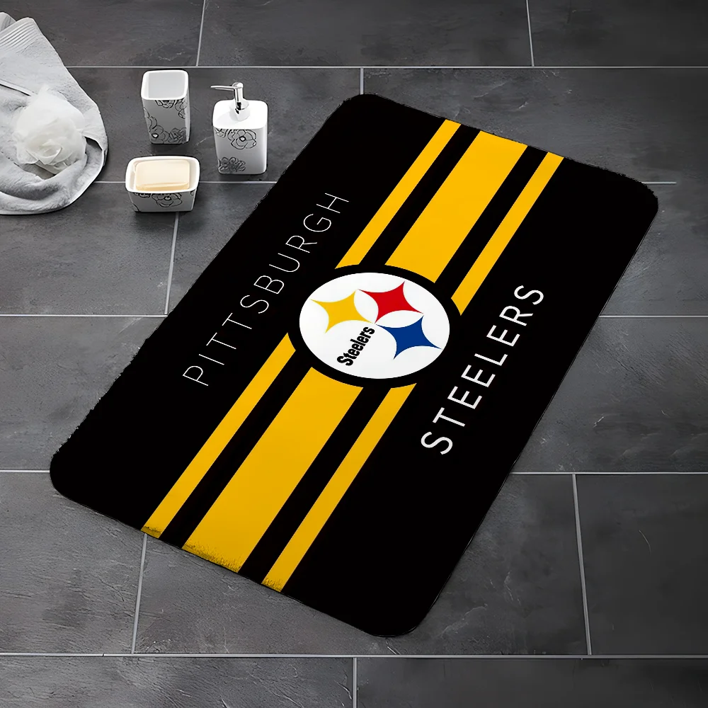 Carpet in the Bedroom Rug PittsburghS SteelerS Welcome Mat for Hallway on the Floor Front Door Mat Entrance Outdoor Bath Mats