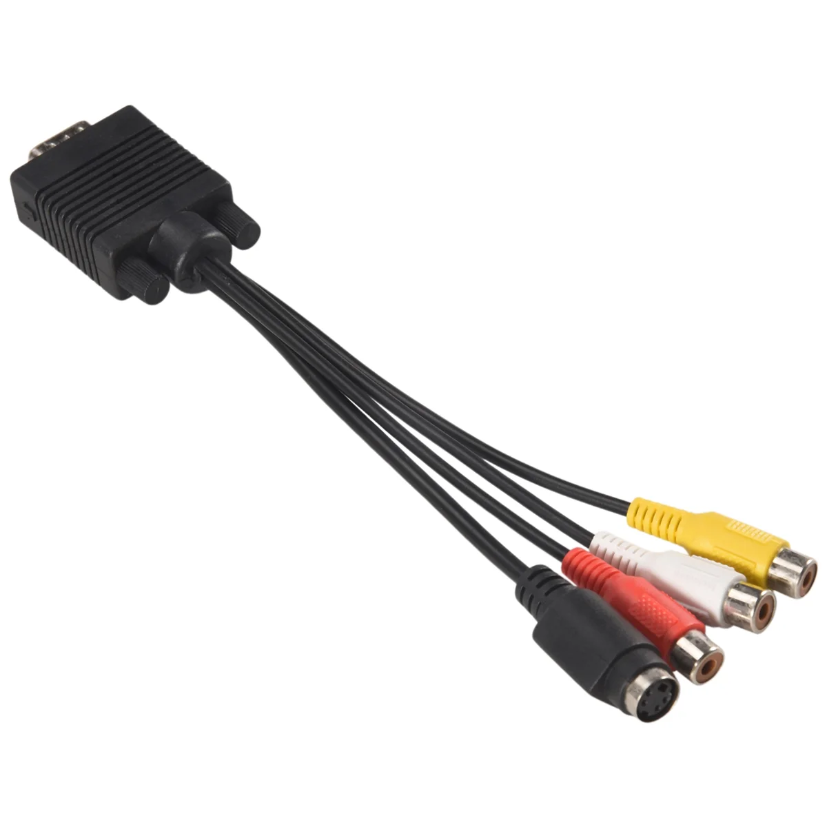 ممتاز! محول VGA إلى كابل مخرج تلفزيون S-Video RCA لفيديو الكمبيوتر