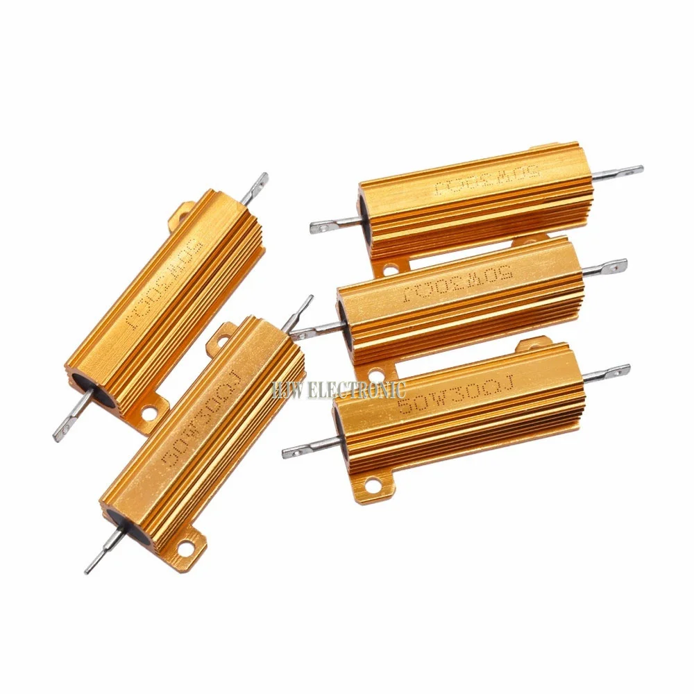 50W 100W Aluminum Power Metal Shell Case Wirewound Resistor 0.01R ~ 100K 1 6 8 10 20 200 500 1K 10K ohm resistance RX24