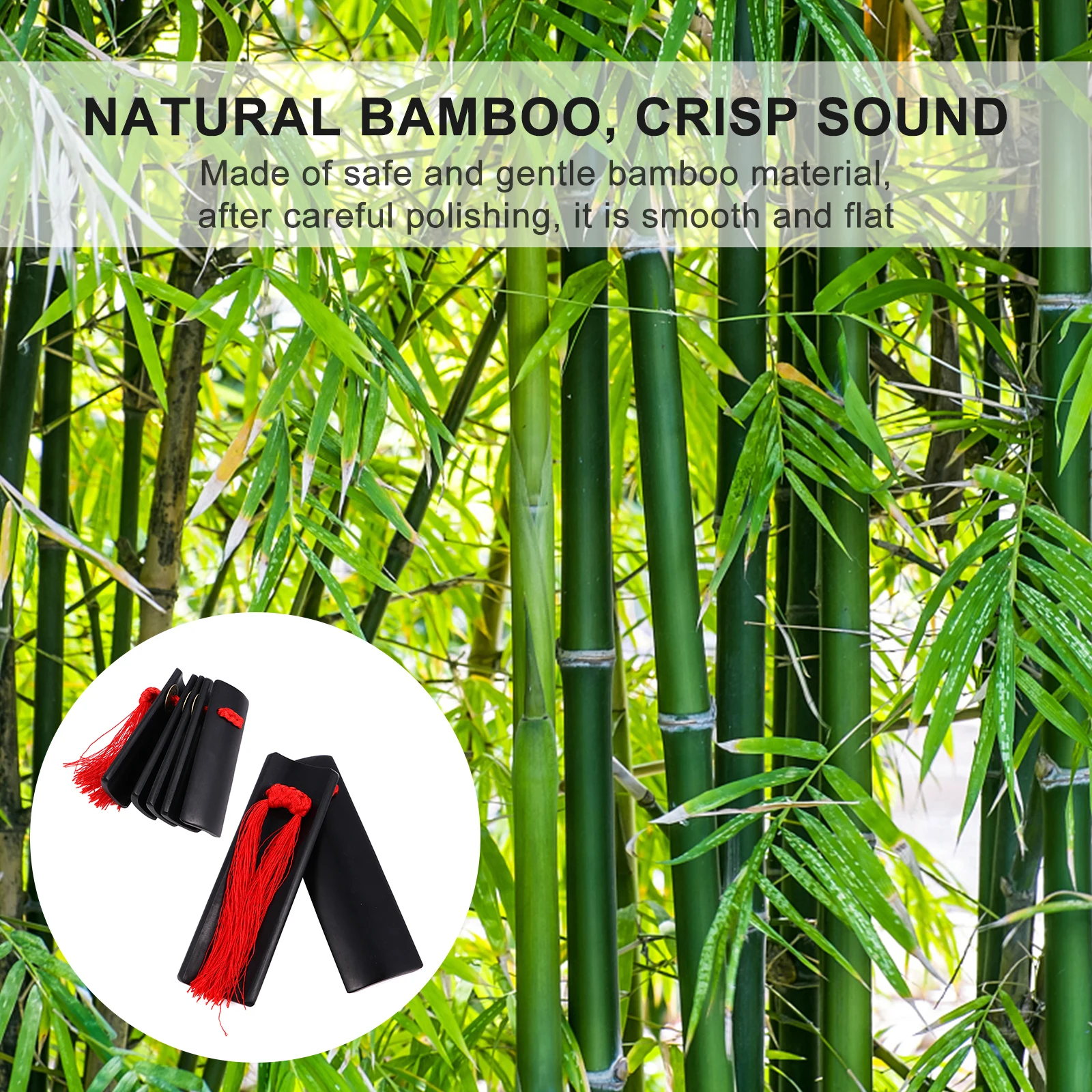 

1 Pair Kuaiban Bamboo Clapper Traditional Chinese Allegro Instrument Professional Hand Percussion For Rhythm Training Smooth