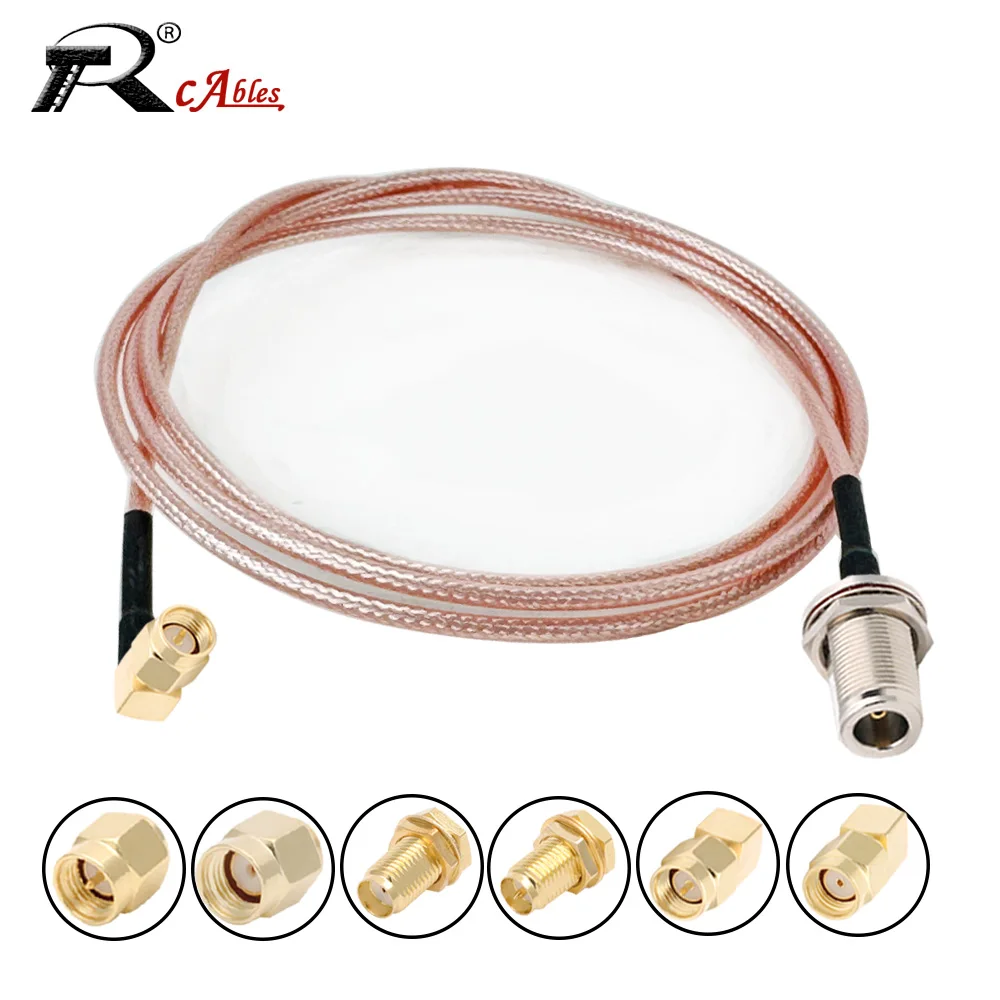 RF Coaxial RG316 Cable SMA Male Right Angle 90 to 23mm Waterproof N Female Bulkhead Nut Pigtail Adapter Extension Antenna