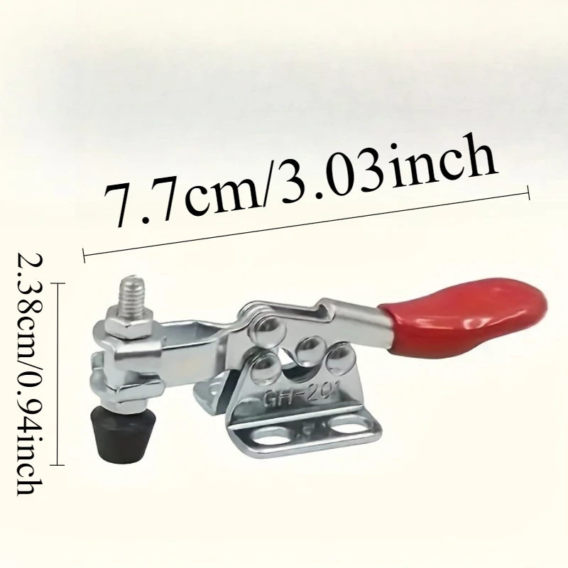 Heavy Duty Toggle Clamps - Adjustable Metal Quick Release Fixture with Rubber Tips, Industrial Grade Gripper for Woodworking