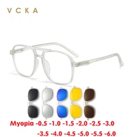 VCKA-gafas de sol con Clip magnético 6 en 1 para miopía, lentes ópticas polarizadas, ópticas personalizadas, 0,5 a-6,0