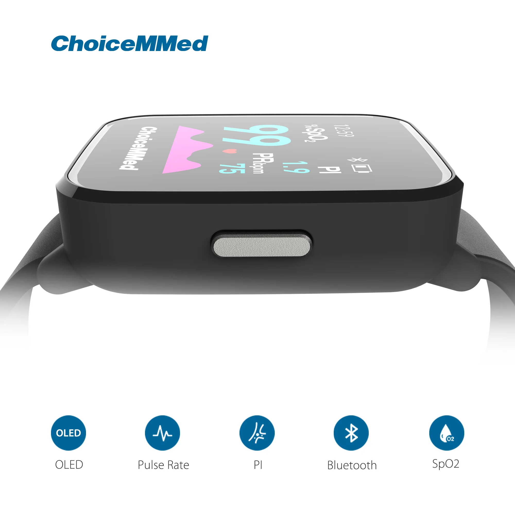 ChoiceMMed W628 Wrist Pulse Oximeter SpO2 PR PI Heart Rate Meter Blood Oxygen Monitor With Bluetooth 24 hours health monitor