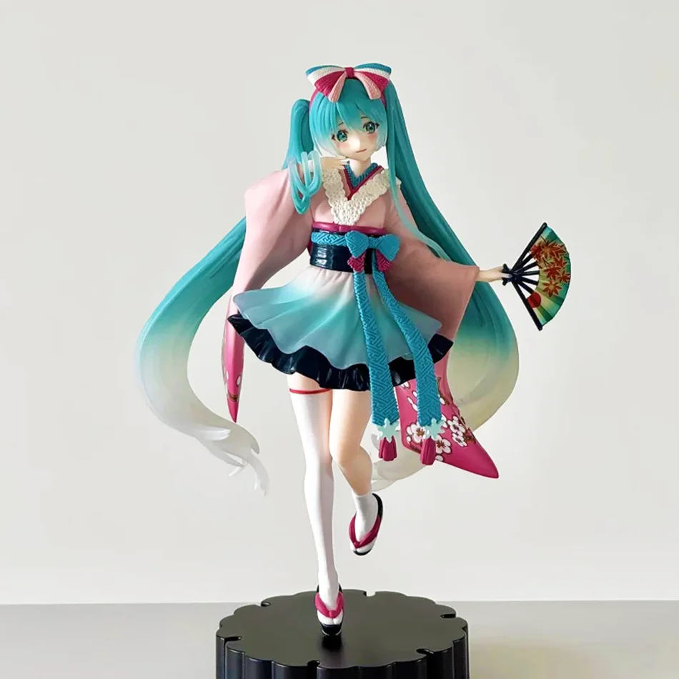 Nova Figura de Anime Hatsune Miku de 18cm, Personagem Sexy, Ornamentos da Série Neo Tokyo, Kimono Kawaii, Decoração de Carro, Modelo Colecionável, Presente
