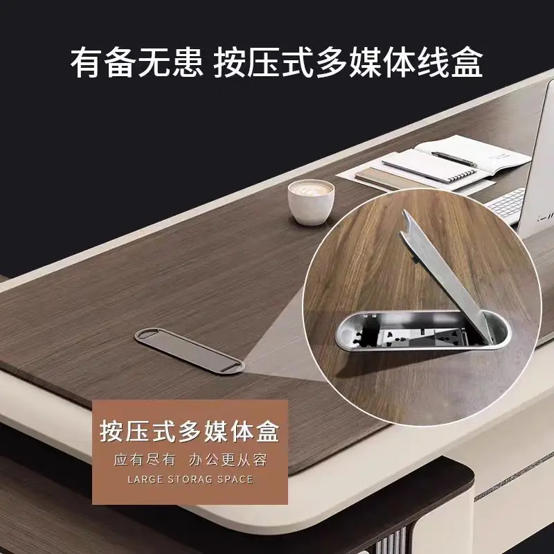 Boss desk, office desk and chairs, combination, large desk, simple, modern, high-end