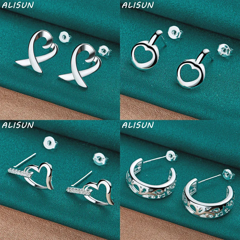 

ALISUN 925 Sterling Silver Earrings Stud Earrings For Women Charm Trend Birthday Gifts Fashion Party Fine Jewelry
