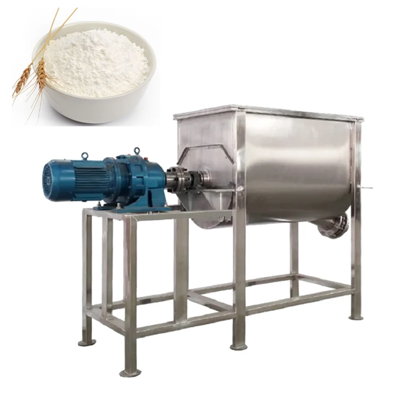 U-shaped Powder Particle Mixer Stainless Steel Drum Food Mixer Horizontal Spiral Mixer