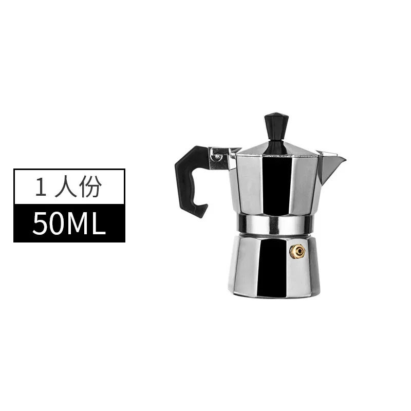 NONE Mokka-Kaffeetöpfe, italienische achteckige Aluminiumtöne, Kaffeetassenmaschine, Teebereiter, tragbare Kaffeemaschine 9