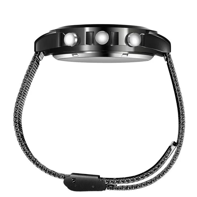 Reloj inteligente ultrafino con pantalla redonda, reloj despertador con Bluetooth, podómetro IOS Andrews, reloj inteligente deportivo de acero noctilucente para exteriores