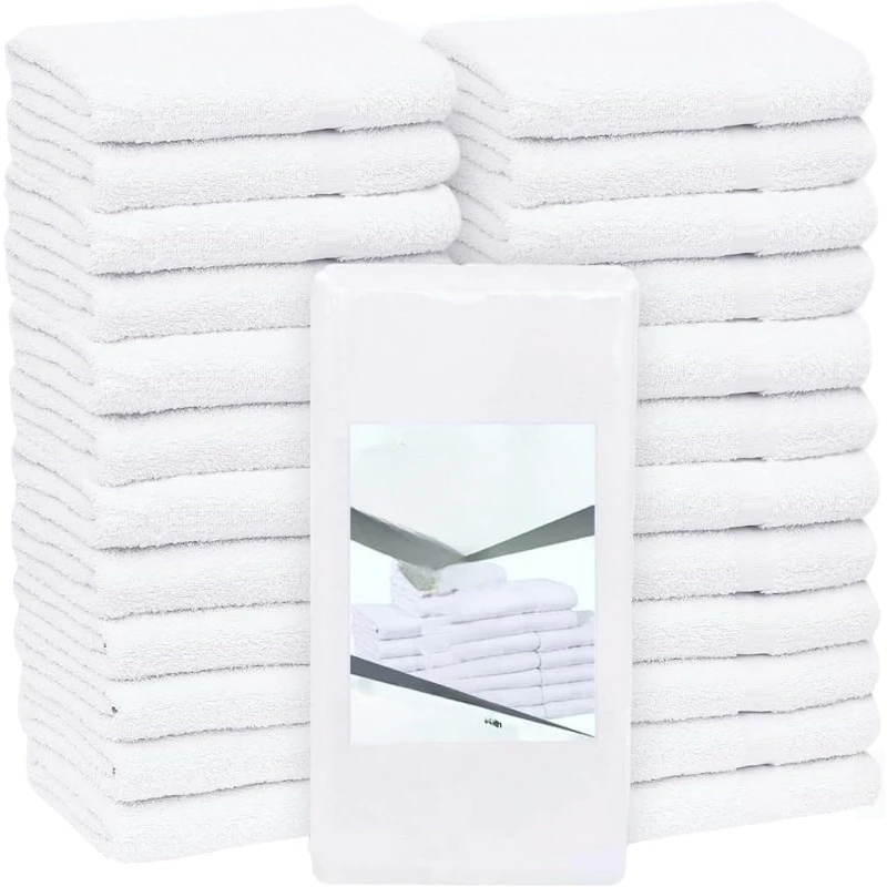 

24 Pcs (2 Dozen) White 16x27 Inch Cotton Super use Absorbent for Kitchen,Janitorial,Home use Towels