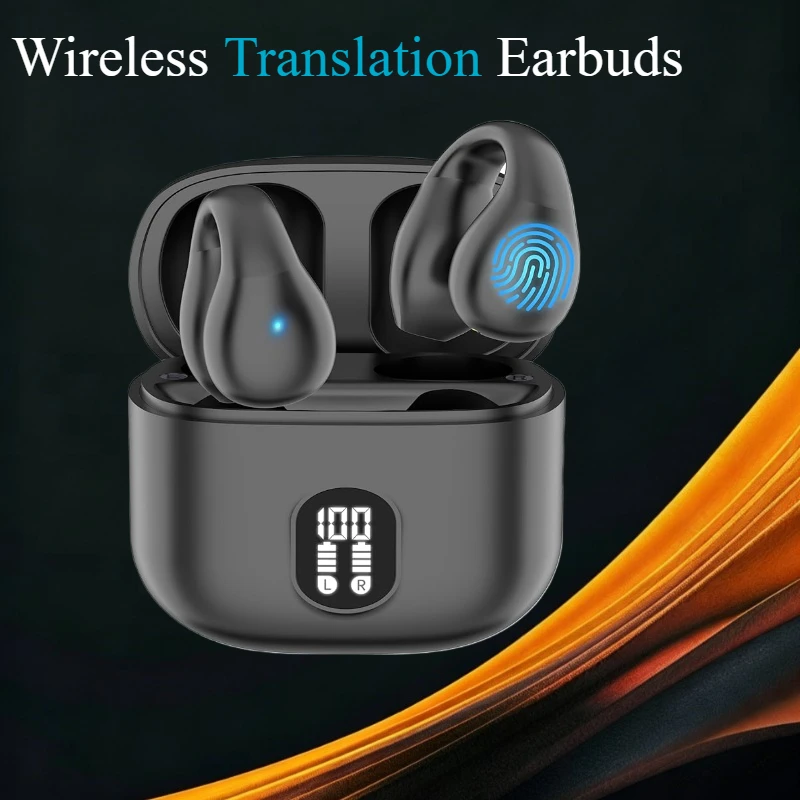 

Wireless Translation Earbuds 145 Languages Real Time Offline 8 Languages Bluetooth 5.4 Bone Conduction Clip On Earphones