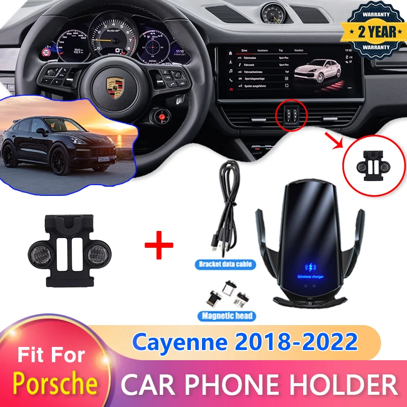 Specjalne uchwyt samochodowy do telefonu dla Porsche Cayenne PO536 GTS Turbo S 2018 2019 2020 2021 2022 stojak na telefon komórkowy akcesoria