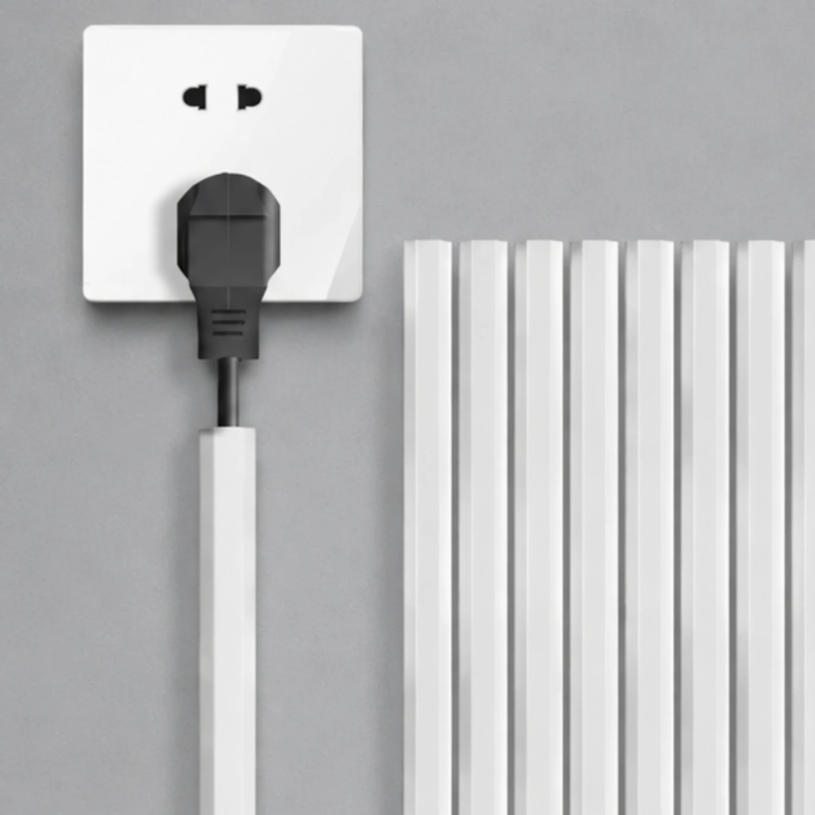 10 Pieces PVC Cable Trunking Flame-Retardant Cable Trunking Channel Wall Cord Cover White Cord Hider with Mounting Tape DIY