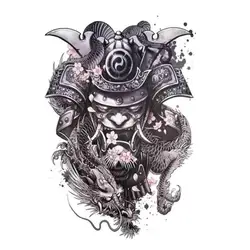 Japanese Samurai Dragon Tattoo Stickers Waterproof Fake Tattoo for Woman Men Arm Lasting Temporary Tattoo Ukiyoe Art Tattoos