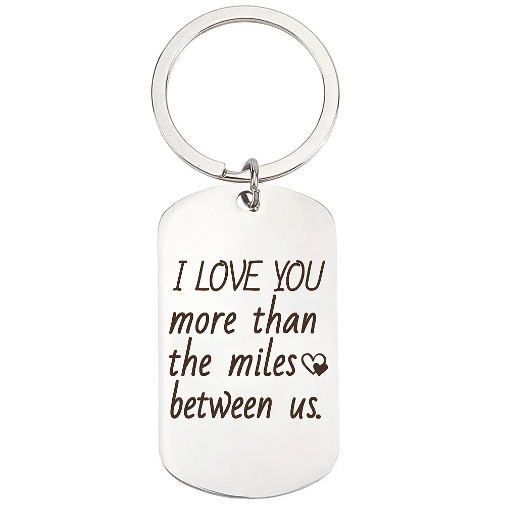 

201 Stainless Steel Keychain with Iron Ring Word 50x28x1.4mm