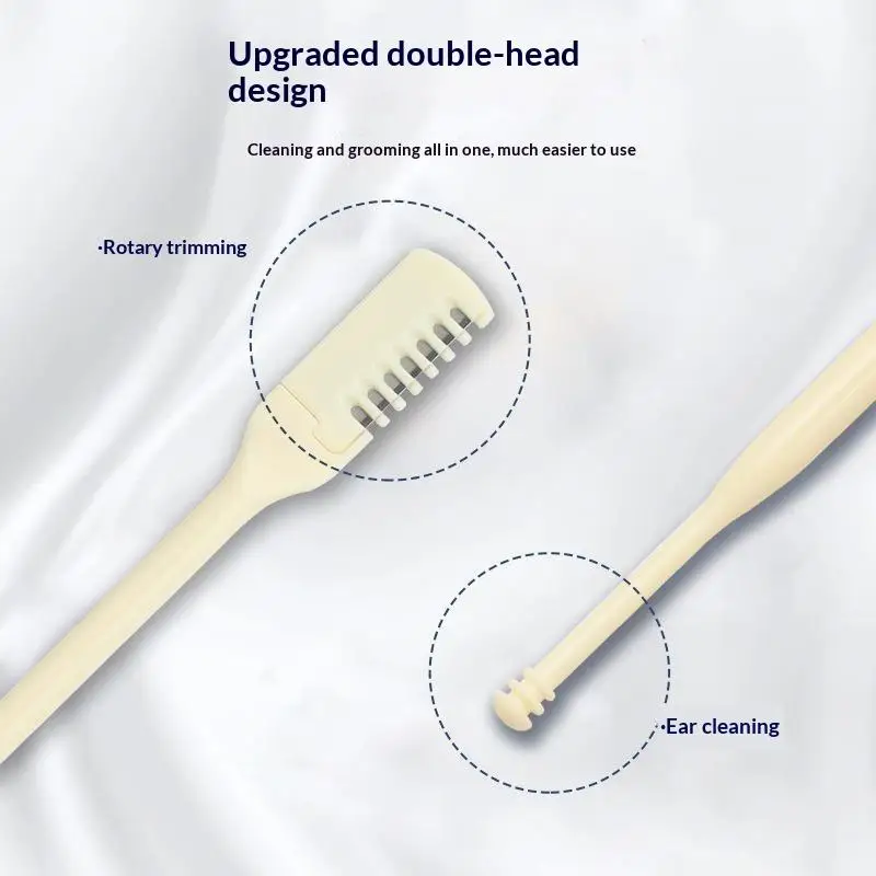 Portable Manual Nose Hair Trimmer Double-Head Nose Hair Shaver 360 Rotating Nasal Clippers Safety Nostril Removal Tool.~