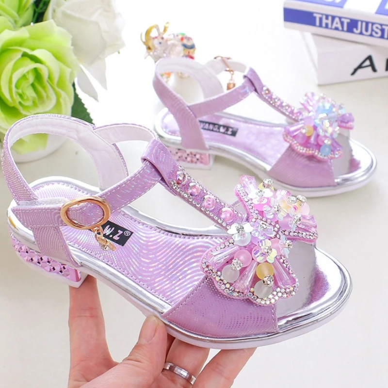 

Child Princess Shoe 2026 Summer New Korean Edition Princess Sandals Fashion Anti slip Girls Bow Child Versatile Child Sandals