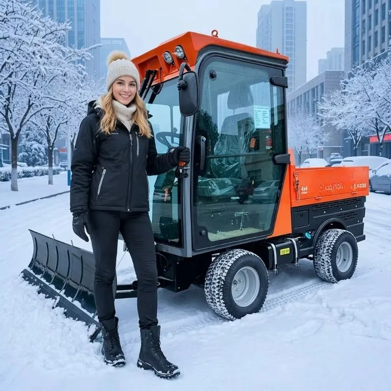 Multi functional driving snow removal machine with cruise control system