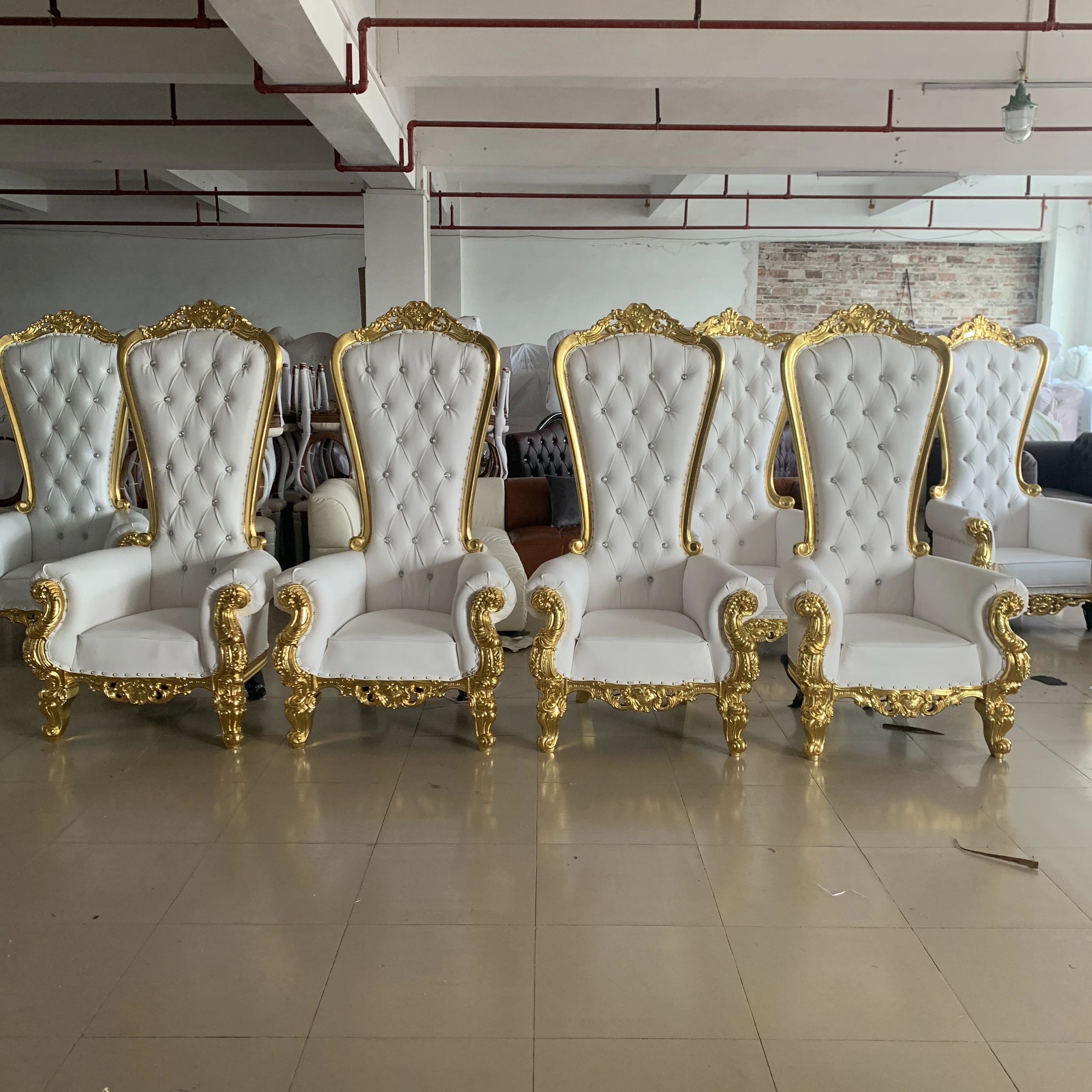 Custom Kids Throne Chairs Party Children, White and Gold Wedding Event Party Hotel Furniture Small king Throne Chair for Kids view 5